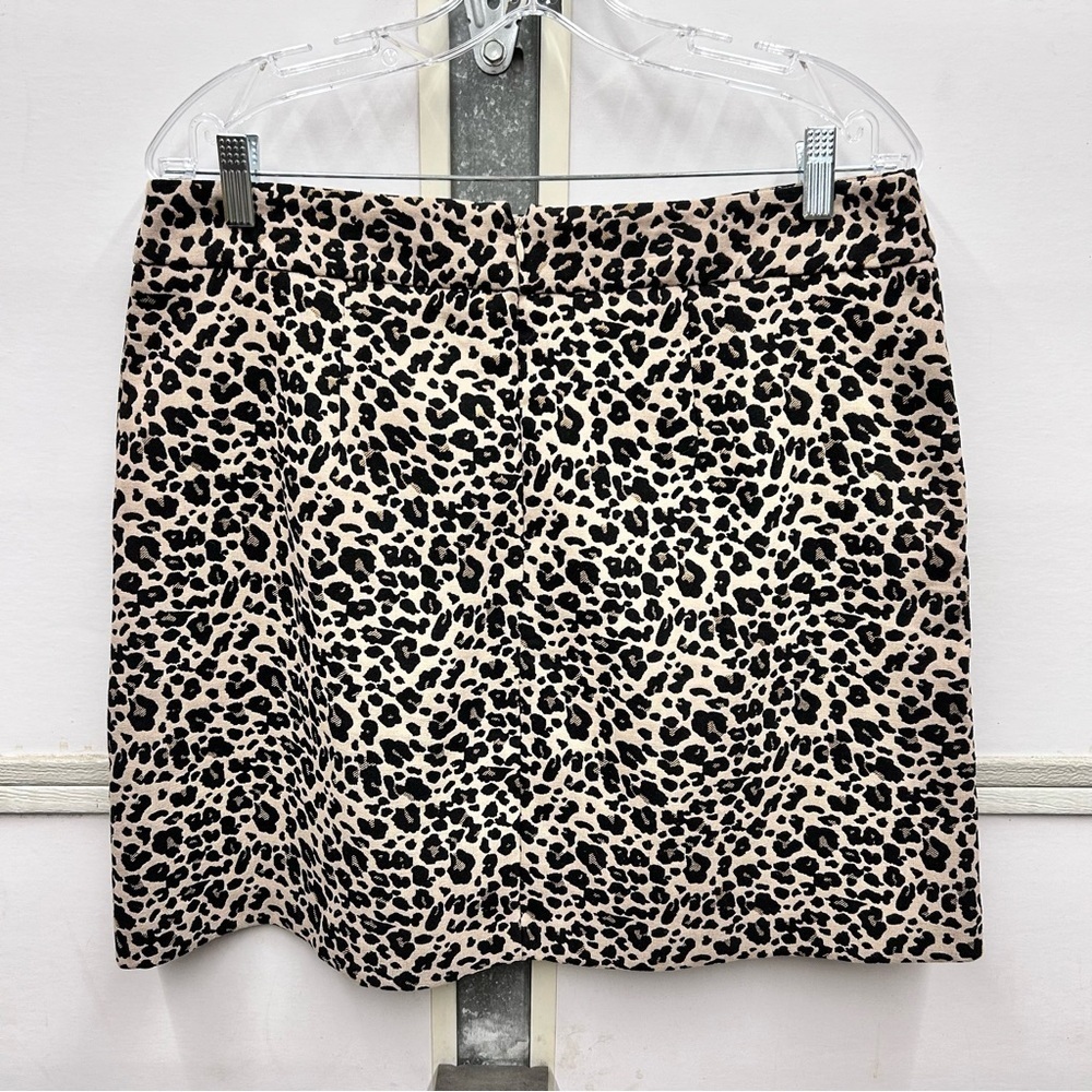 Brand New Loft Leopard Mini Skirt Tan Black Classic Office Size 12 - Picture 3 of 7